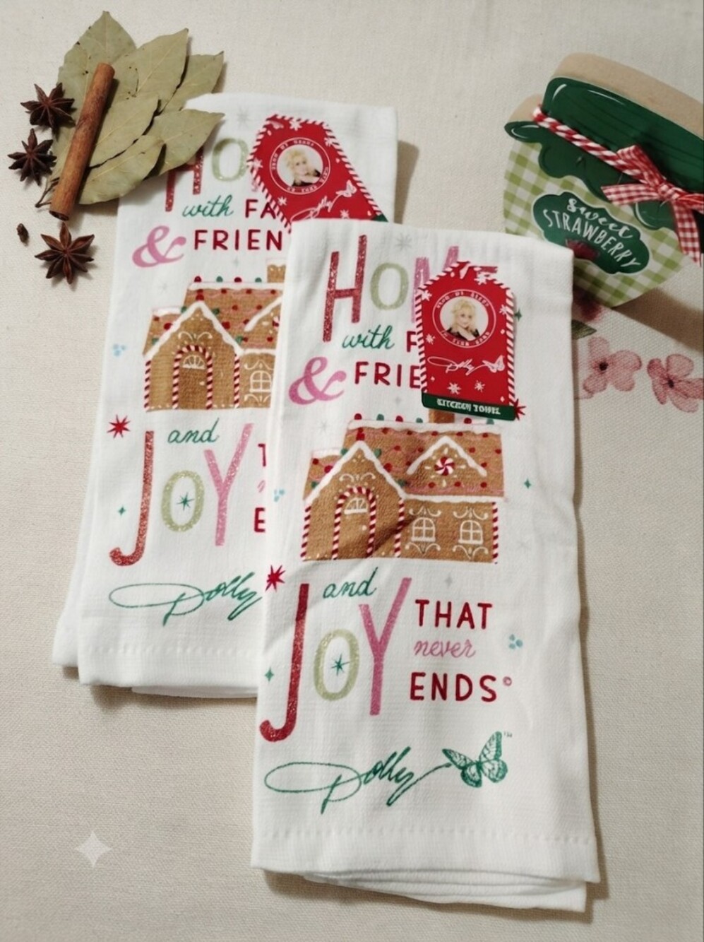 Dolly Parton Printed Christmas Kitchen Towel